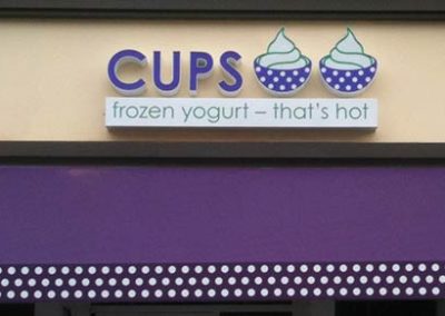 Cups Frozen Yogurt Sign
