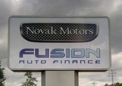 Novak Motos Fusion Auto Finance SIgn