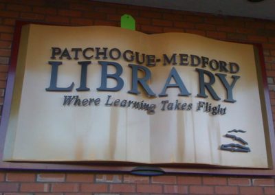 Patchoge Medford Library Sign