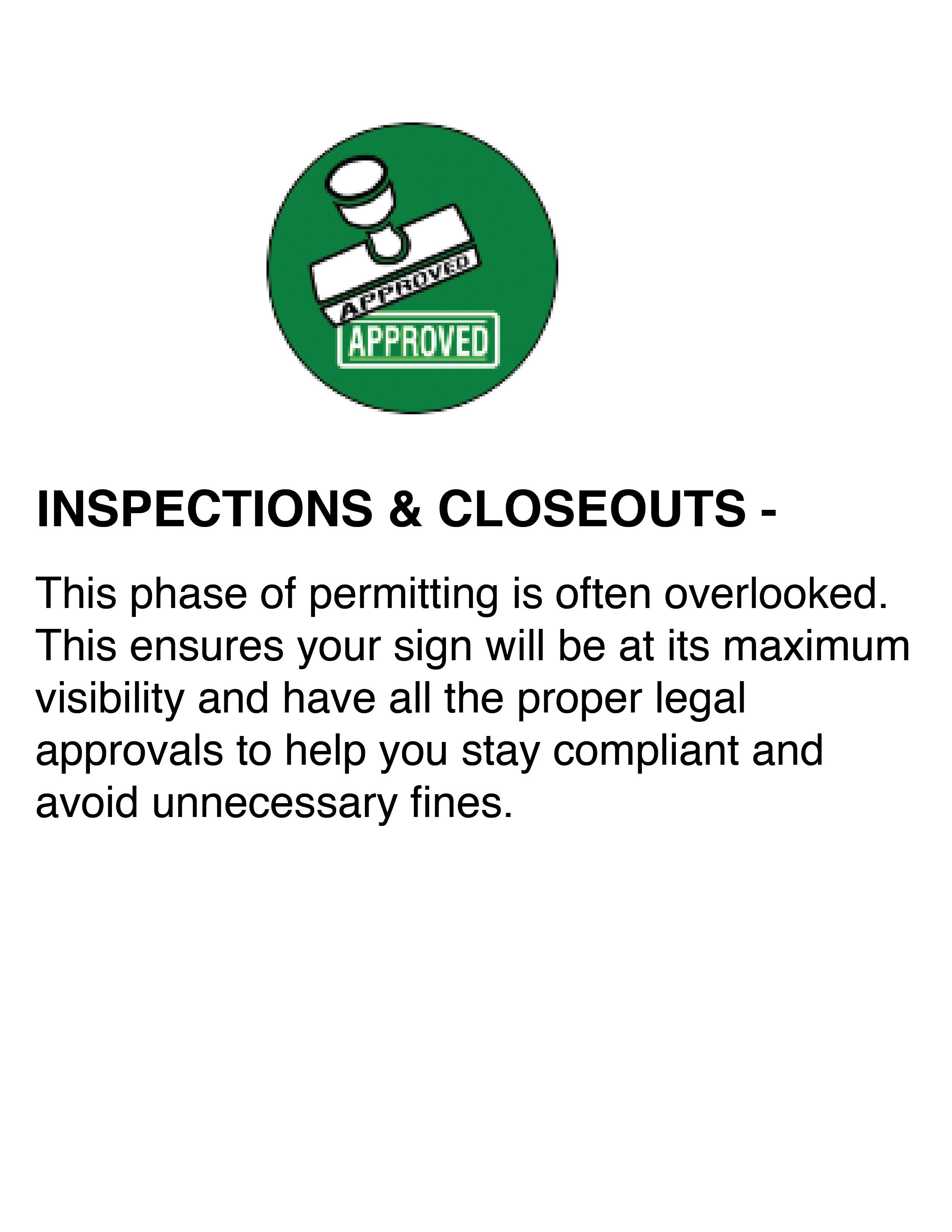 Inspections & Closeouts Blurbs