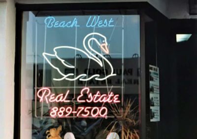 Beach West Real Estate Neon Sign